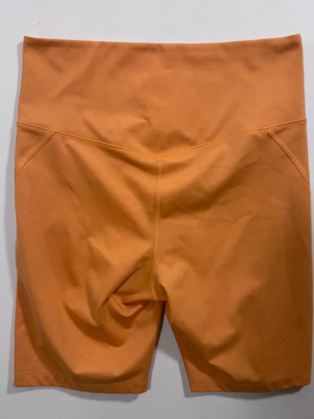Girlfriend Collective High-Rise Bike Short Orange Recycled L Athletic Workout